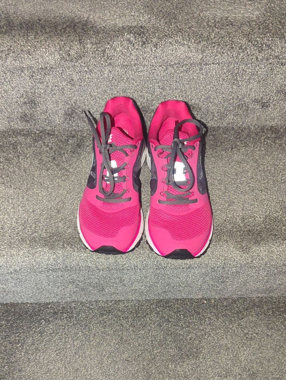 Nike Women's Bright Pink and Gray Running Sneakers